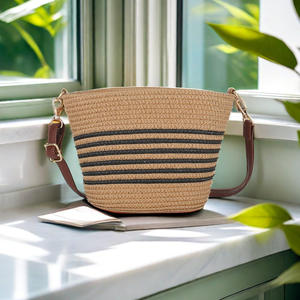 Bolso de Playa de Paja Tejida para Mujer, Estilo Retro Cruzado, para Vacaciones de Verano al Aire Libre y Viajes a la Playa, Novedad 2026 - Product Image 1