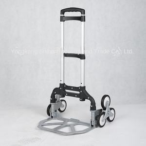 Truk tangan lipat kapasitas 176 LB, kereta memanjat tangga dengan pegangan yang dapat disesuaikan, boneka lipat enam roda untuk tangga - Product Image 5