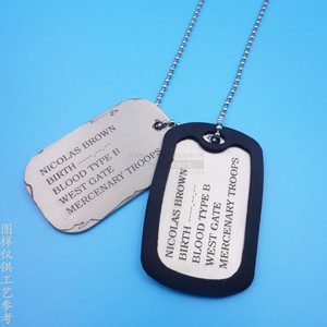 Plaques d'identification pour chien en métal estampées sur mesure, forme géométrique A/O, couleur étain, accessoires, cadeaux promotionnels - Product Image 3