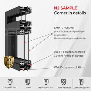 Portes et fenêtres en <span class=keywords><strong>aluminium</strong></span> sur mesure Fenêtre à battant en verre low E à économie d'énergie Fenêtre de maison à <span class=keywords><strong>double</strong></span> <span class=keywords><strong>vitrage</strong></span> inclinable et tournante - Product Image 5