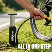 Baimei Mini Steel Bicycle Foot Pump High Pressure 85psi Dual Head Schrader Presta Valve MTB Road Bike Tire Inflator