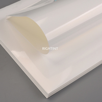Papier autocollant en vinyle PP blanc brillant 60 microns, activé par l'eau, résistant aux UV, feuilles d'étiquettes laser A4/A3, masquage extérieur