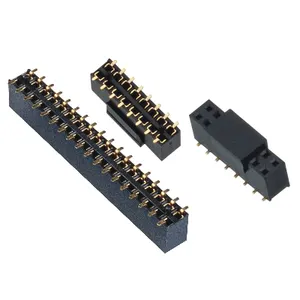 2.54mm pitch 2-80 pin çift sıra 1.27mm 2.0mm 2.54mm 1.0mm konektörü PCB SMT dişi başlık konektörü