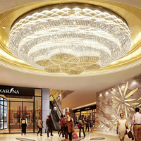Lustre moderne de luxe à LED en cristal de lotus, à montage en surface, anti-éblouissement, CRI 90 élevé, AC, pour hall d'hôtel, fabrication directe en usine