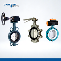 Vanne papillon Carter OEM ODM en fonte WCB CF8CF3, acier moulé, type Wafer, à bride RF, électrique, pneumatique, haute température, ANSI