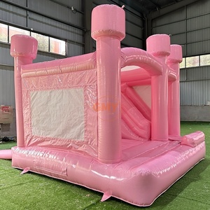 Château gonflable commercial de 18 oz, rose brillant, avec toboggan - Product Image 3
