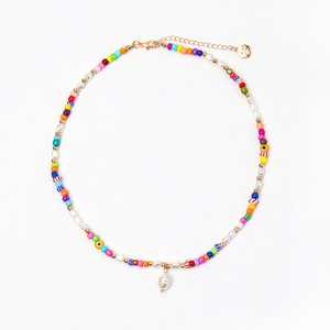 Bphne WholesaleJewelry Trend Women Pendant Dainty <strong>Beaded</strong> <strong>Necklace</strong> Colorful <strong>Necklaces</strong> for Women - Product Image 5