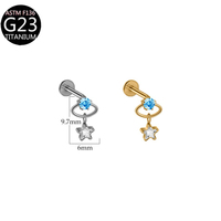 Boucles d'oreilles piercing en titane G23 avec zircon, clous d'oreille, bijoux de corps, anneau de lèvre, pour mariage, fiançailles, fête, tendance