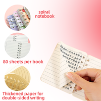 Carnet à spirale A7 de 80 pages, motif dessin animé, papeterie d'apprentissage, carnet à feuilles mobiles mignon, carnet de poche portable pour étudiant, cadeau, livres en gros
