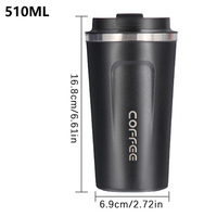 Mug isotherme intelligent portable en acier inoxydable pour café de bureau, avec affichage de la température, 500 ml (16 oz), promotionnel, sous vide