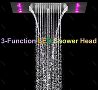 Système de douche numérique multifonctionnel Anlamda avec affichage LED, colonne de douche à jet d'eau, ensemble de douche thermostatique avec douchette à main