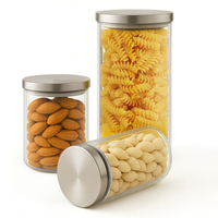 Bocaux de conservation en verre grande capacité, hermétiques, avec couvercle en acier inoxydable, pour l'organisation du garde-manger