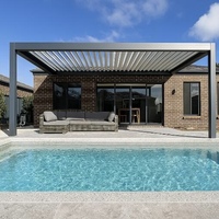 Pergola automatique pour piscine, terrasse, jardin, espace extérieur, toit à lamelles en aluminium, imperméable, motorisée, pavillon électrique