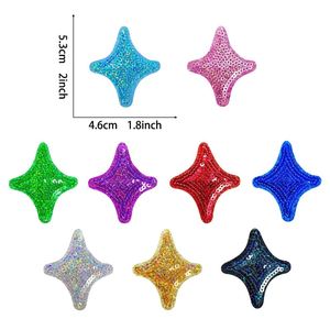 Accessoires DIY : Nouvelle broderie thermocollante à sequins, motif étoile quadrilatère, pour vêtements tendance et décoration de sacs - Product Image 1