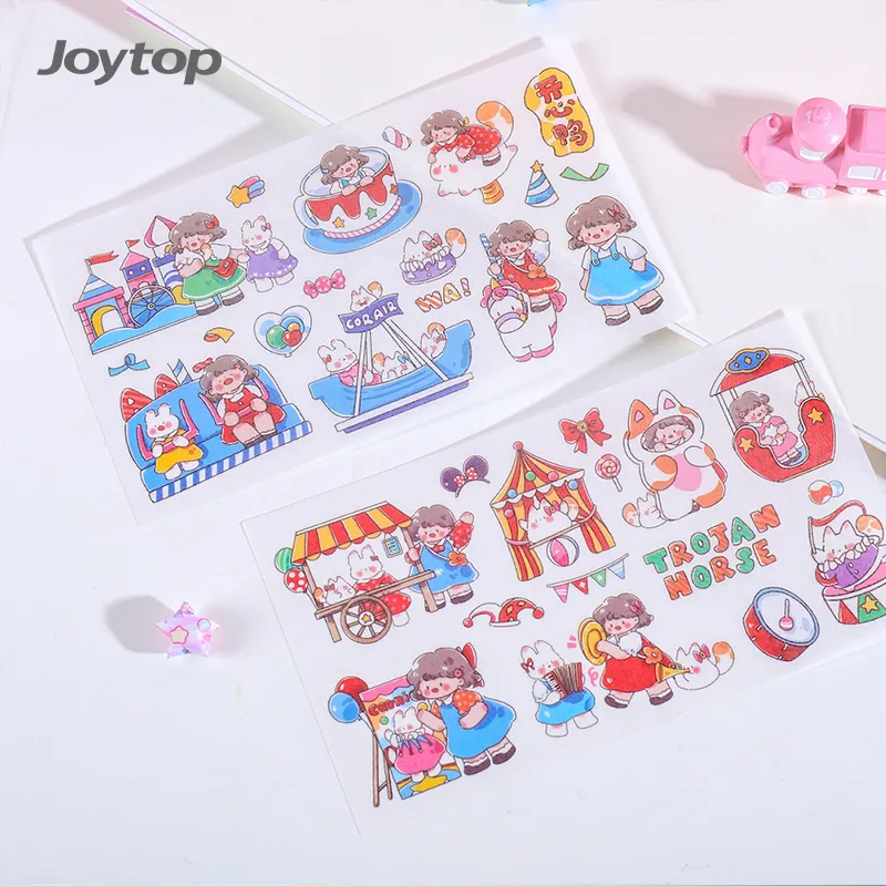 Joytop Großhandel Dot Carnival Sticker Pack 8 Stück in selbst klebenden Papiere ti ketten Sticker Sheet