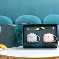 Couples tasse en céramique Souvenirs 2024 idées promotionnelles tasse à café boîte-cadeau fête d'anniversaire produits articles tasse coffret cadeau pour les mères