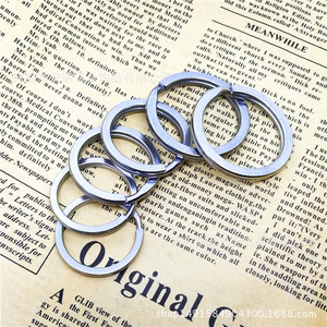 Stainless Steel Flat <b>Key</b> <b>Ring</b> 20-35mm Round Metal Keychain <b>Accessory</b> Multiple Sizes Available - Product Image 5