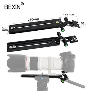 BEXIN 250mm מקצועי ארוך פוקוס עדשת מצלמה מחזיק אלומיניום סוגר לחזק ארוך תמיכה הרכבה צלחת עבור Manfrott