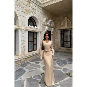 Conjunto de Traje Beige para Mujer, Conjunto de Falda Elegante - Product Image 2