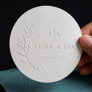 Etiquetas em Relevo Personalizadas para Presentes, Adesivos Minimalistas para Negócios de Velas, Adesivos de Selagem Brancos Leitosos com Impressão UV - Product Image 1