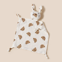 Nouvelles Motifs Cœur Ours Étoile Couverture Réconfortante Adorable pour Nouveau-né, Jouet de Sécurité Apaisant pour le Sommeil avec Peluche Chat Mignon