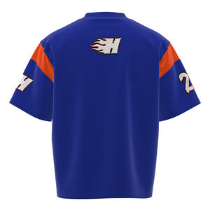 Camiseta Deportiva HEALY Azul-Naranja Estilo Urbano No.23, Camiseta de Béisbol Personalizada para Hombre, Cómoda y Moderna con Estampado de Grafiti - Product Image 3