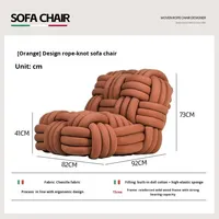 Canapé une place paresseux léger de luxe Kintty Designer modèle tissé inclinable pour salon balcon tissu matériel