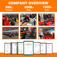 Tracteur agricole 4x4 de 70 CV avec rotoculteur, semoir et charrue, homologué CE, prix du pack tracteur agricole