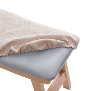 Solid <b>Wood</b> <b>Stool</b> Natural Walnut Color Fabric Seat Home Living Room Sofa Chair - Product Image 5