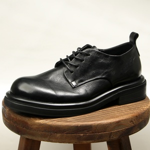 Chaussures de ville pour hommes de style britannique, rétro, polies à la main, effet vieilli, patchwork, plateforme, semelle épaisse, à enfiler, imperméables - Product Image 3