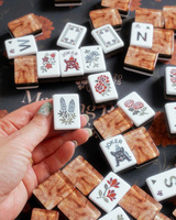 Juego de Mahjong Portátil, Ecológico y Duradero, 160 Fichas de Mahjong para Noche de Juegos en Familia, Regalo para Adultos