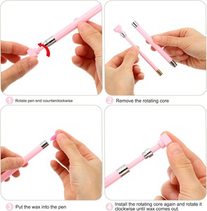 Outil <span class=keywords><strong>de</strong></span> pointillage rotatif <span class=keywords><strong>blanc</strong></span> simple face pour strass, avec manche métallique et <span class=keywords><strong>crayon</strong></span> <span class=keywords><strong>de</strong></span> <span class=keywords><strong>cire</strong></span> en nylon, vente en gros - Product Image 5