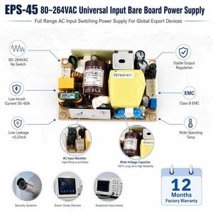 Fuente de Alimentación Conmutada de Marco Abierto EPS-45 de 45W, Convertidor AC/DC de 5V 12V 24V 48V, Placa PCB Compacta de <span class=keywords><strong>3x2</strong></span> Pulgadas, SMPS Individual - Product Image 1