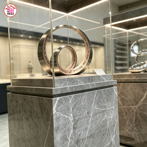 Socle en <span class=keywords><strong>marbre</strong></span> artisanal avec vitrine en <span class=keywords><strong>verre</strong></span>, support en pierre naturelle pour sculpture, enclos en <span class=keywords><strong>verre</strong></span> massif pour objets de collection - Product Image 4