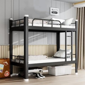 Luxo Dormitório Ferro Cama Venda quente Duplo Beliche Funcionários Quarto Apartamento Hospital Mobiliário Durável Simples Design Moderno Metal - Product Image 4
