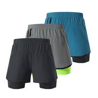 Shorts de course 2 en 1 pour hommes Compression Athlétique Sports Séchage rapide Impression numérique personnalisée de haute qualité Tissu tissé anti-rides