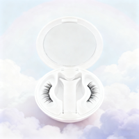 Faux cils magnétiques 3D à l'aspect naturel Faux cils magnétiques sans colle Faux vison avec applicateur Cils magnétiques