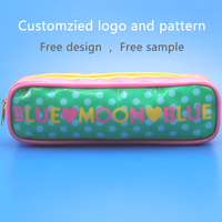 Sac à crayons Transparent en PVC avec Logo personnalisé pour étudiants et enfants, pochette de rangement de papeterie avec fermeture éclair pour fille, sacs à stylos transparents simples et mignons