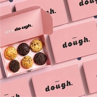 Caja de Regalo de Cartón Rosa para Repostería, Hermosa Caja de Lujo Biodegradable para Galletas