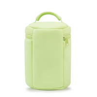 Sac de rangement cosmétique en néoprène avec logo personnalisé, grand organisateur de voyage, sacs à maquillage personnalisés en cercle vert pour femmes