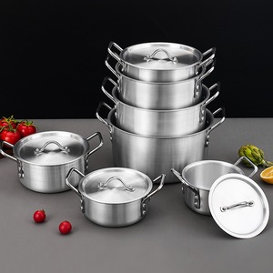5 uds 7 Uds juegos de utensilios de cocina de olla de <span class=keywords><strong>aluminio</strong></span> cazuelas gruesas pesadas 14-26CM venta al por mayor grandes utensilios de cocina sopa ollas juego de sartenes - Product Image 4