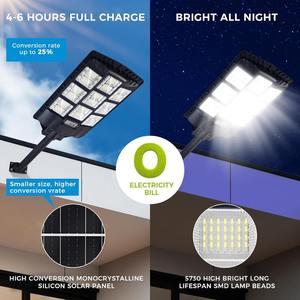 500w1000w1500w açık su geçirmez ev avlu ışık mühendislik yol özel süper parlak duvar ışık güneş sokak lambası - Product Image 5