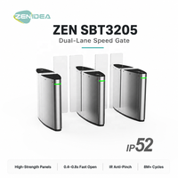 Barrera Abatible de Doble Carril ZEN3205, Torniquete de Acero Inoxidable 304, Motor sin Escobillas, Apertura Rápida de 0.4s, Anti-Pellizcos IR, 8M Ciclos, IP52