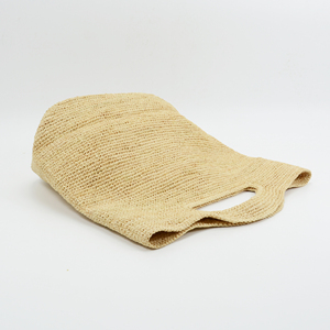 <strong>Small</strong> <strong>Raffia</strong> Straw Tote <strong>Bag</strong> with Open Closure for Summer and Spring - Product Image 4