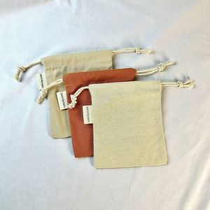 Custom Logo High Quality Multiple Colors Organic Muslin Cotton <b>Pouch</b> Natural Cotton Jewelry <b>Pouch</b> Canvas <b>Drawstring</b> Dust Bag - Product Image 2