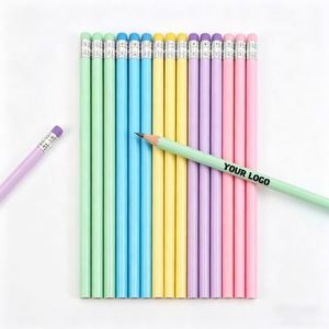Crayons promotionnels personnalisés pour entreprise, avec logo imprimé, sans marque, conception sur mesure, impression de logo - Product Image 1
