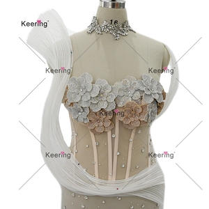 ผ้าลายเกลียว 3 มิติ สำหรับชุดแต่งงาน พร้อมด้วยเส้นด้ายแบบสายเอ็น สำหรับงาน DIY เสื้อผ้าแฟชั่น ดีไซน์ลายเกลียวทันสมัย รุ่น WFB-256 - Product Image 2