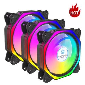 Lovingocool OEM Dịch Vụ 12V DC RGB Trường Hợp Máy Tính Fan Hâm Mộ 12025Mm PC Chơi Game Fan CPU Cooler