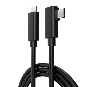 Kabel Data pengisian daya <span class=keywords><strong>USB</strong></span> 3.0 Tipe <span class=keywords><strong>C</strong></span> ke <span class=keywords><strong>C</strong></span>, Transfer Data sudut kanan 90 derajat, kabel Tautan VR untuk bermain game untuk Quest 3S/3 - Product Image 1