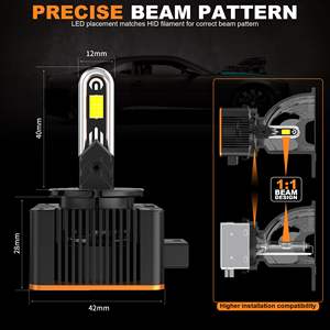 Phare LED U40 80W 8000LM Super Bright External Driver <span class=keywords><strong>Silent</strong></span> Fan Canbus U Copper Tube D1 D2 D3 D5 Waterproof IP68 6500K - Product Image 3